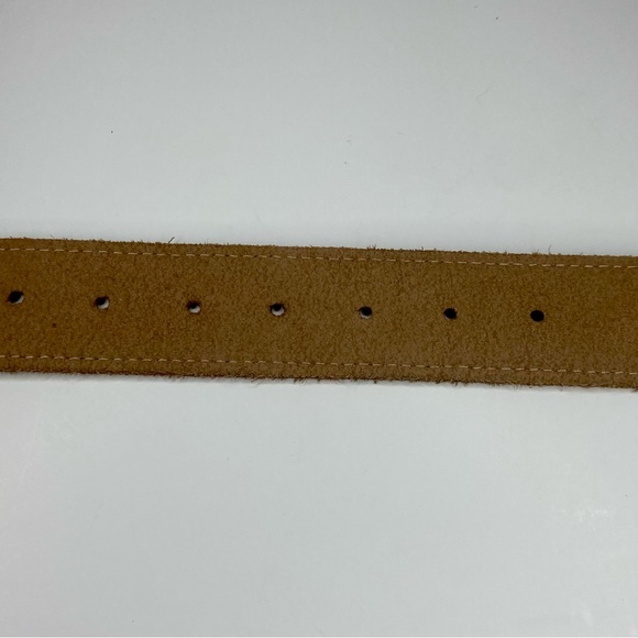 Western leather belt, solid metal buckle- American flag etching.size 38 … - Picture 11 of 11